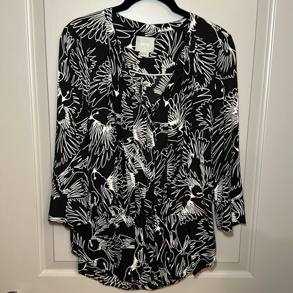 Anthropologie Maeve Bird Print Tunic
